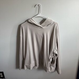 Avia Beige Ribbed Hoodie